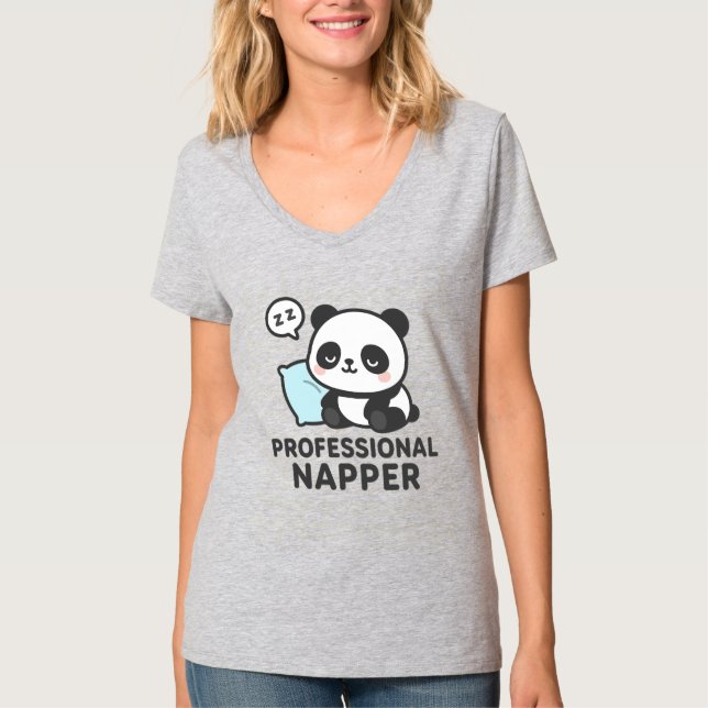 Professionell Napper Panda T-Shirt (Framsida)