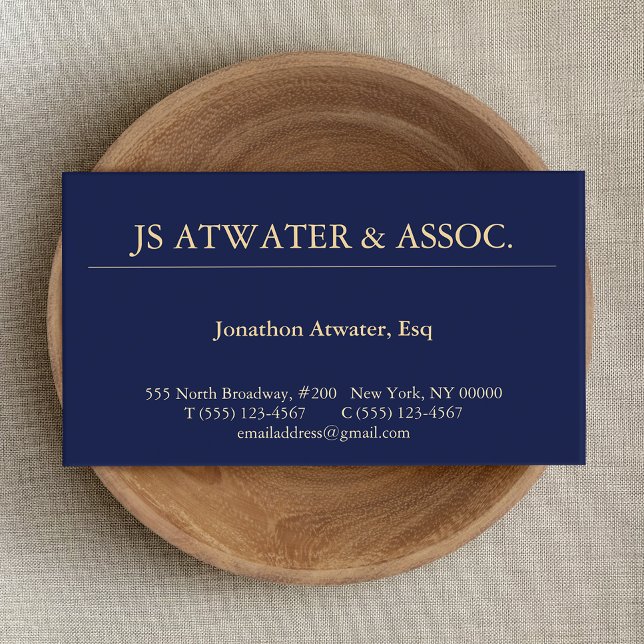 Professionell Navy Blue Attorney Law Visitkort (Skapare uppladdad)