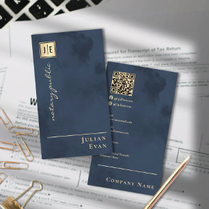 Professionell Navy Blue guld Notary Public Visitkort
