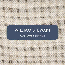 Professionell Navy Blue Minimal Employee Namnbricka