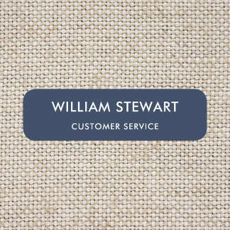Professionell Navy Blue Minimal Employee Namnbricka