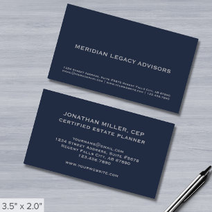 Professionell Navy Blue och Grått Visitkort