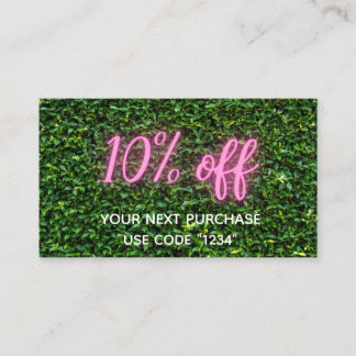 Professionell Neon Grass Wall 10 % rabatt Visitkort