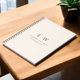 Professionell Neutralt Monogram Business Initial Anteckningsbok
