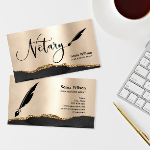 Professionell Notary Loan Signing Agent Black Guld Visitkort