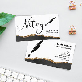 Professionell Notary Loan Signing Agent Black Guld Visitkort