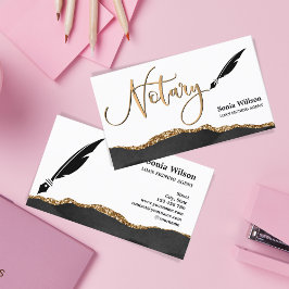 Professionell Notary Loan Signing Agent Black Guld Visitkort