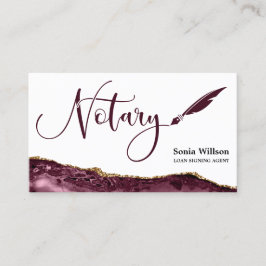 Professionell Notary Loan Signing Agent Black Guld Visitkort