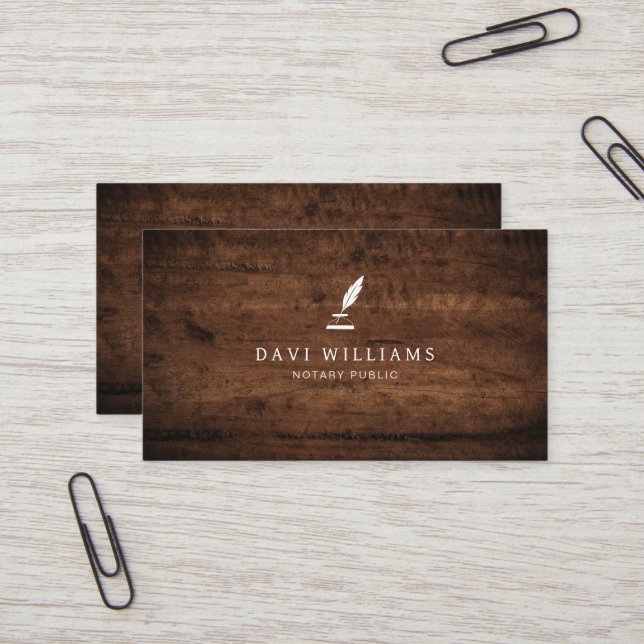 Professionell Notary Public Affärskort Visitkort (Fram/Back In Situ)