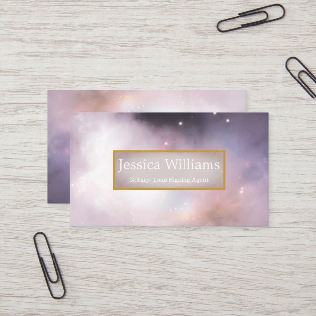 Professionell Notary Public Elegant Script Plain Visitkort (Fram/Back In Situ)