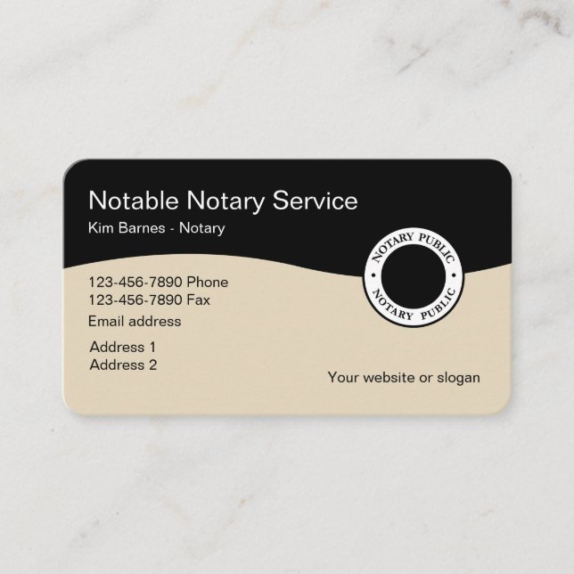 Professionell Notary Services Visitkort (Framsida)