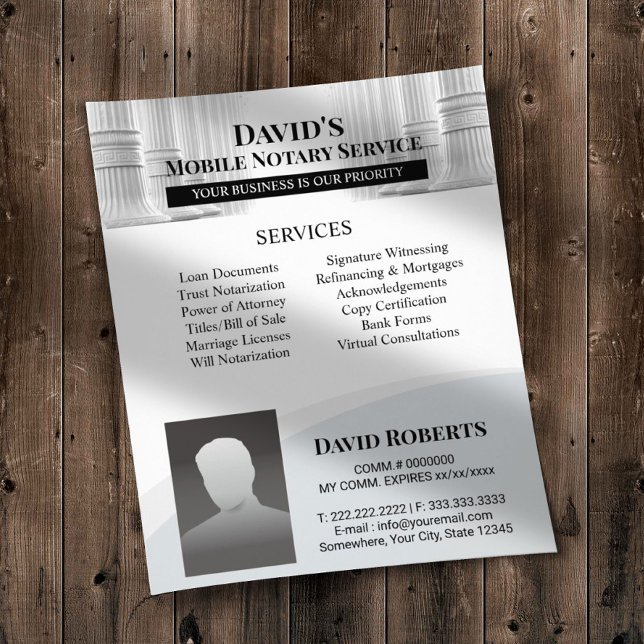 Professionell Notary Sigary Agent Anpassningsbar P Flygblad (Skapare uppladdad)