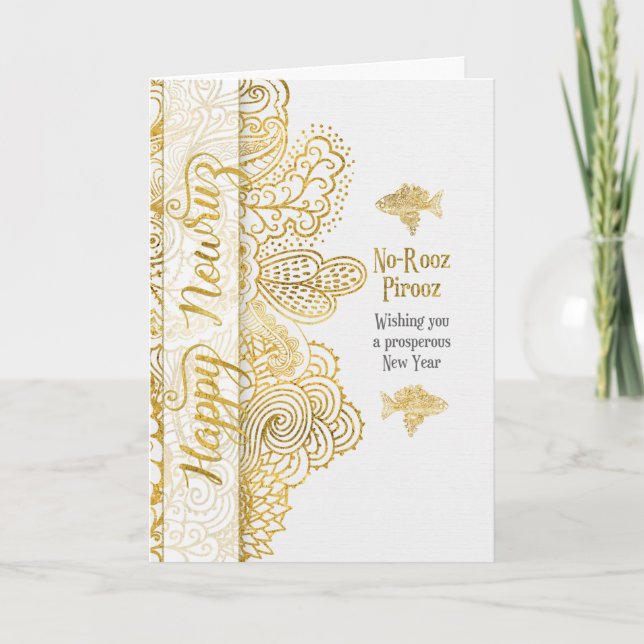 Professionell Nowruz Persian New Year Guld Titta Kort (Framsida)