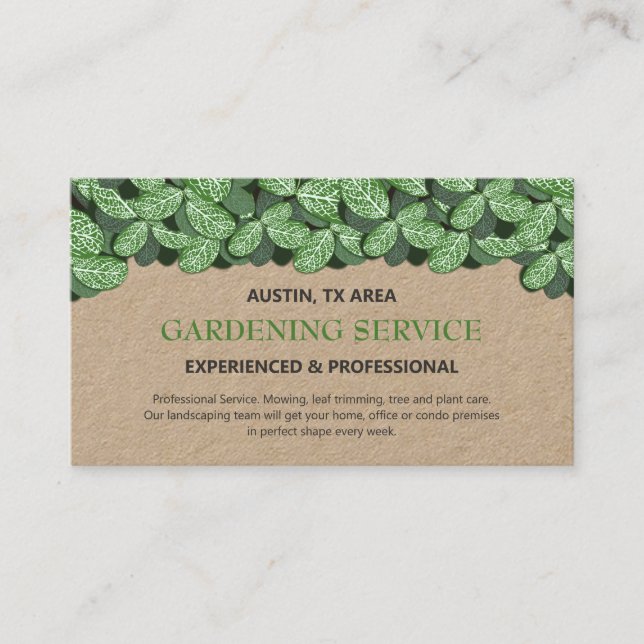Professionell och modern  /Landscaping Craft Visitkort (Framsida)