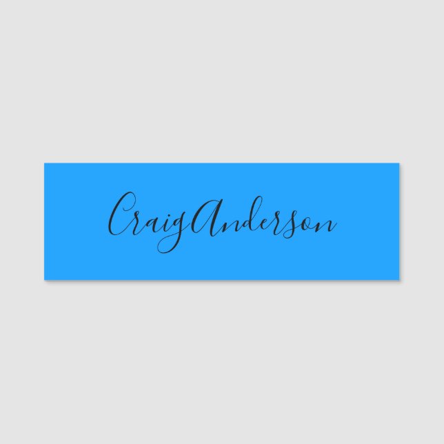 Professionell - oformaterad modern Elegant, ljusbl Namnbricka (Framsida)