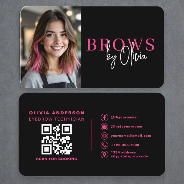 Professionell Ögonbrynskonstnär Foto QR-kod Visitkort (Skapare uppladdad)