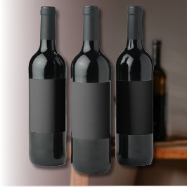 Professionell Onyx Black Färg | Klassisk Elegant Vinflaska Etikett