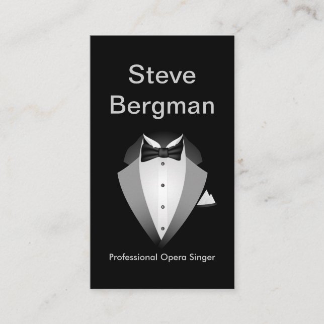 Professionell Opera Singer Kostym man teaterkonser Visitkort (Framsida)