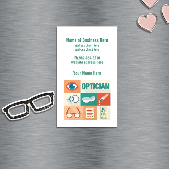 Professionell Optiker Ikonisk Design Visitkortmagnet (Skapare uppladdad)