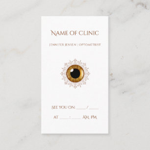 Professionell Optometri Möte Brown Öga Visitkort