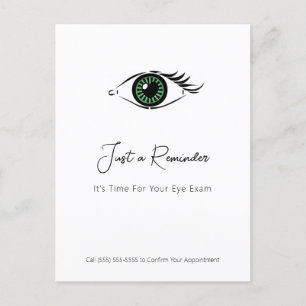 Professionell Optometrist Grönt Heart Öga Påminnel Vykort