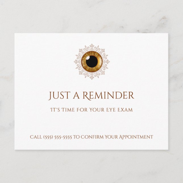 Professionell Optometrist Möte Brown Öga Vykort (Framsida)