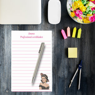 Professionell överanalysator, elegant, Rosa Person Post-it Block