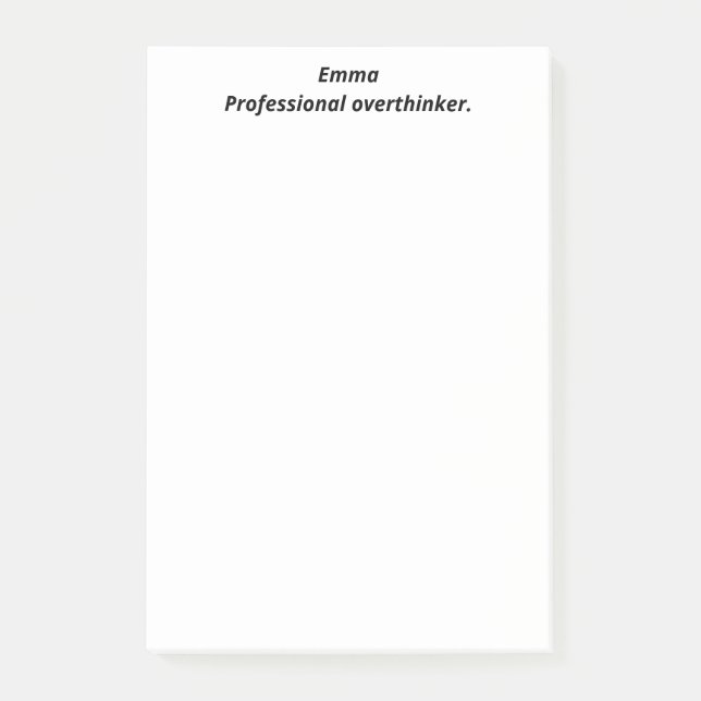 Professionell, övertänkare, roligt, Witty, Anpassn Post-it Block (Framsida)