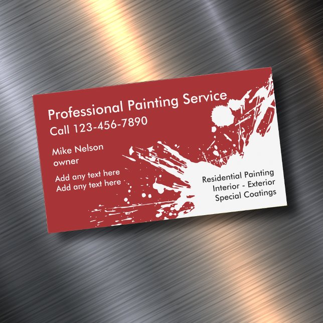 Professionell Painter Affärskort Magnet (Painting magnetic business cards by custom business templates)