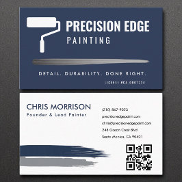 Professionell Painting Service Navy Blue QR Code Visitkort