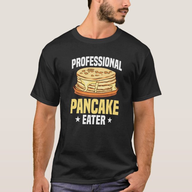Professionell Pancake Eater Chef Cook T Shirt (Framsida)