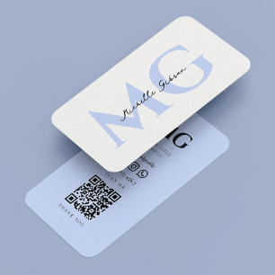 Professionell Pastel Blue Initialer minimalist Visitkort