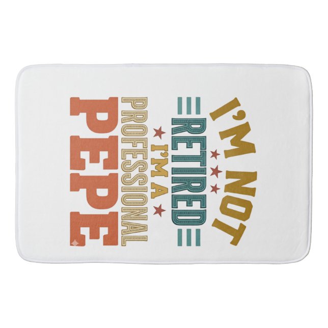 Professionell Pepe-pensionering Vintage-typografi  Badrumsmatta (Framsidan)