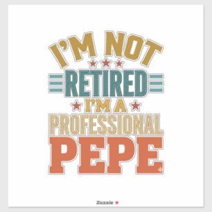 Professionell Pepe-pensionering Vintage-typografi  Klistermärken