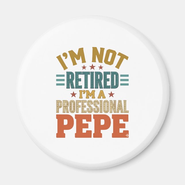 Professionell Pepe-pensionering Vintage-typografi  Magnet (Framsidan)