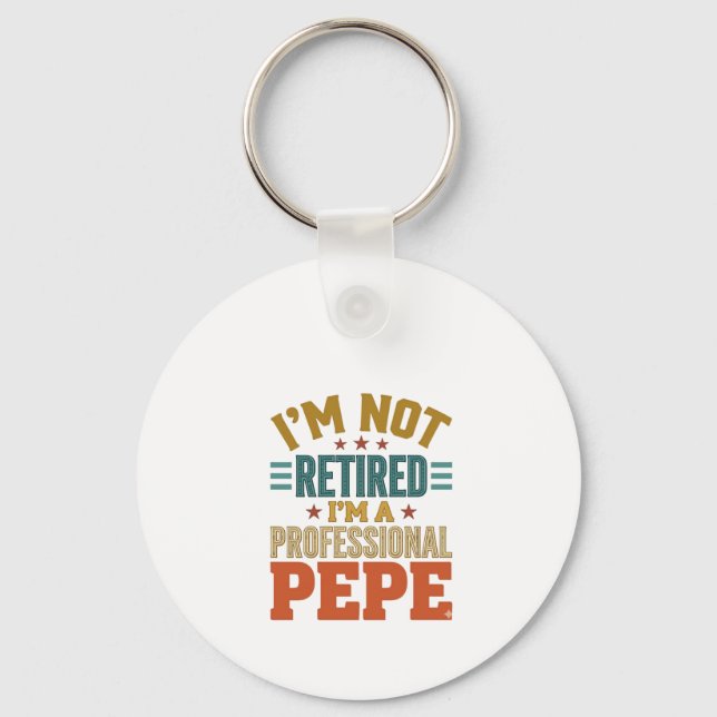 Professionell Pepe-pensionering Vintage-typografi  Nyckelring (Framsida)