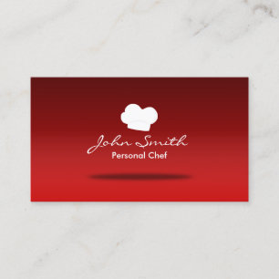 Professionell Personal Chef Plain Red Visitkort