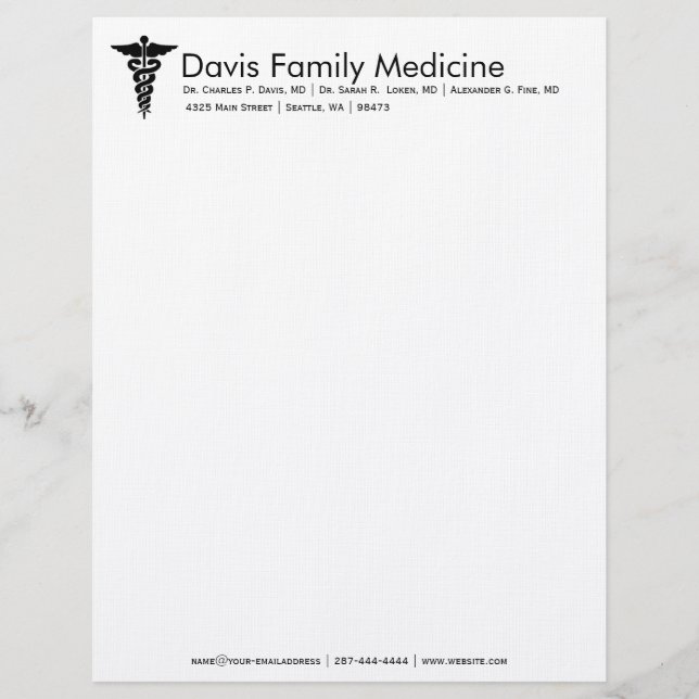Professionell Personlig Doktor Stationery Brevhuvud (Framsida)