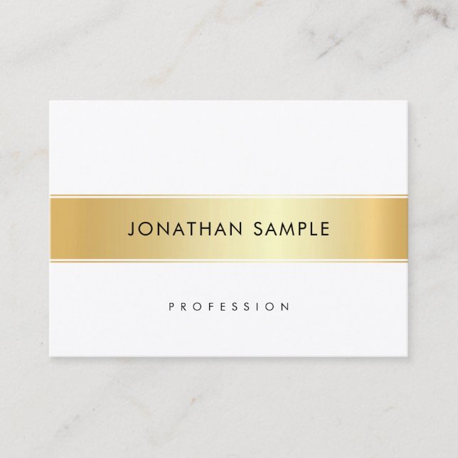 Professionell Personlig Guld White Elegant Visitkort (Framsida)