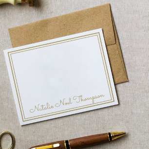 Professionell Personlig Monogram Namn Guld Anteckningskort