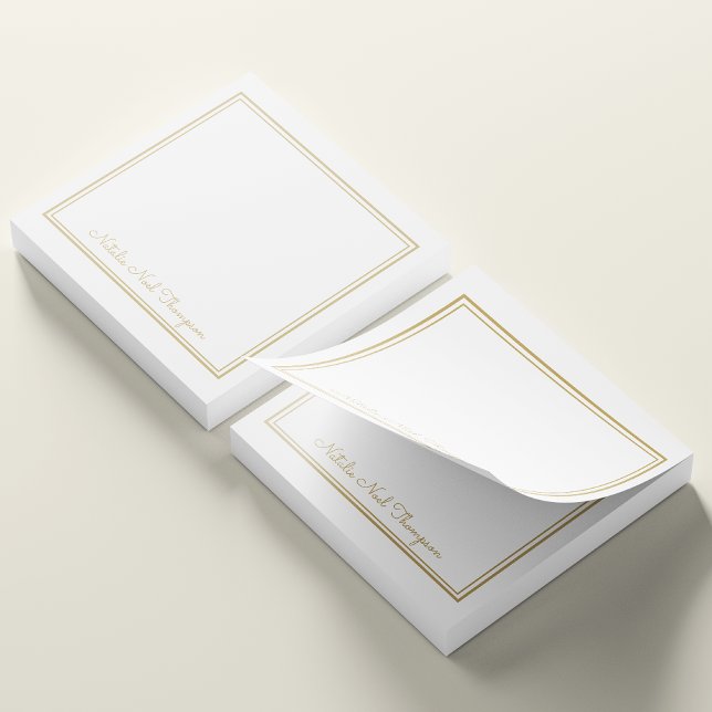 Professionell Personlig Monogram Namn Guld Post-it Block (Skapare uppladdad)