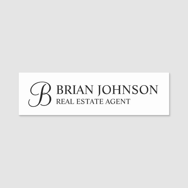 Professionell Personlig Monogram och Namn bricka Namnbricka (Framsida)