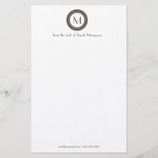 Professionell Personlig Monogram Stationery Brevpapper