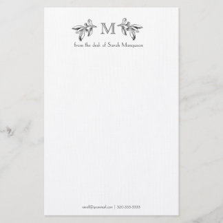 Professionell Personlig Monogram Stationery Brevpapper