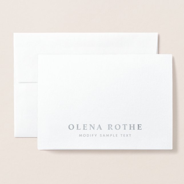 Professionell Personlig Silver Foil Folierat Kort (Framsida med kuvert)