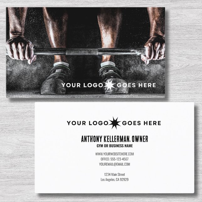 Professionell Personlig tränare Visitkort (Black Unique Fitness Exercise Gym Personal Trainer Business Card)