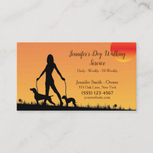 Professionell Pet Dog Walker Service Affärskort Visitkort
