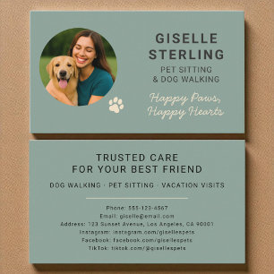 Professionell Pet Sitta och Hund Walking Minimum Visitkort