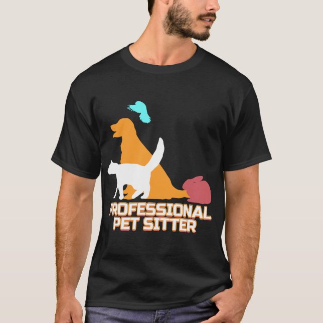 Professionell Pet Sitter - Dog Walker T Shirt (Framsida)
