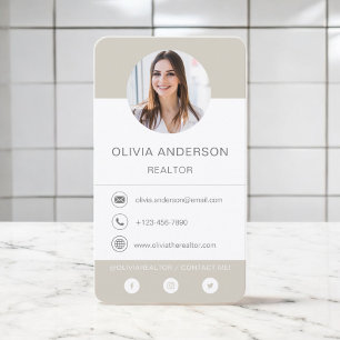 Professionell Photo Beige Terracotta Affärskort Visitkort